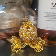 豪华珠宝盒，珠宝戒指项链收纳盒，南瓜马车家居装饰收纳盒，家居装饰，圣诞礼物，新年礼物，生日礼物，男士礼物，女士礼物 - 銀色萊茵石南瓜馬車 - 查看 10