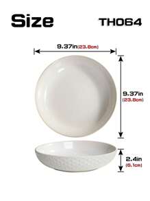 1 Peça Prato Cerâmico Minimalista, Design de Borda Em Relevo, Opções de Prato Redondo/Prato Bottom com Borda, Adequado para Casa/Restaurante, Prato de Jantar, Prato de Sopa, Prato de Salada
