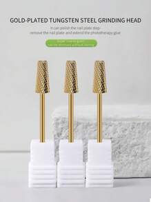 SHANGFEIYA 5-In-1 Gold Plated Nail Drill Bits, Multi-Functional Nail Care Tools, Non-Heating Russian Style Nail Grinder