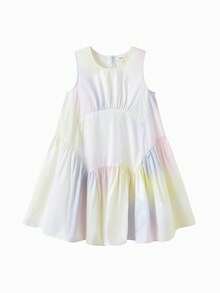 Balabala 女童棉质连衣裙 2025 夏季中大童女孩背心裙 - 白黃色調 - 查看 1