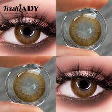 FRESH LADY Freshlady Aesthetic Eye Look Back To School Pupilentes One Tone Snowy Colored Contact Lenses 1 Year Disposable Halloween Costume Cosplay - Coffee Brown - View 9