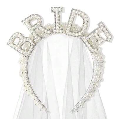 Bride To Be Pearl Crown Headband Bach Bachelorette Hen Party Bridal Shower Wedding Engagement Rehearsal Dinner Decoration Gift