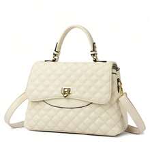 New Arrival Stylish Versatile Diamond-Quilted Large Capacity Tote Bag For Women: Essential Urban Shopping Companion With Shoulder And Handheld Options - Beige - View 10