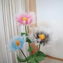 50cm künstlich gefärbte Pfingstrose Große Kunstblume, Fensterdekor, Outdoor Party Straßenführung Kulisse, Fotografie Requisiten, Synthetische Organza Blume