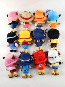 ONE PIECE 12 estilos de muñecos de peluche genuinos de ONE PIECE Monkey D Zoro, Chopper, Ace - Juguetes de peluche del Rey Pirata, lindos llaveros con colgantes, figuras de anime Kawaii, juguetes de peluche para coleccionar, regalos para cumpleaños y festivales de niños, 14cm/5,5 pulgadas