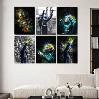 Juego de 1/3 piezas de arte mural pop, impresiones de de coches deportivos, carteles de carreras de motos pop coloridos, decoración moderna para bar, estudio, oficina, baño, dormitorio, sala de estar, dormitorio, sin marco