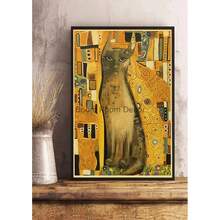 1pc Wall Arts Posters Optional Frame Vintage Van Gogh Monet Waterlily Black Cat Posters Coffee Stickers Kraft Paper Living Community Bar Art Painting Home Room Decoration ,Wall Art With Frame - Multicolor - View 27
