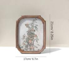SUSUZUKU 1pc Vintage Retro Resin Picture Frame, American/European Countryside Style, Dark Wood Color Background Home Decor Photo Frame