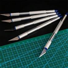 [Precision Craft] 13pcs Stainless Steel Blade & Aluminum Alloy Knife Set, For DIY Paper Cutting And Model Making - Multicolor - View 5