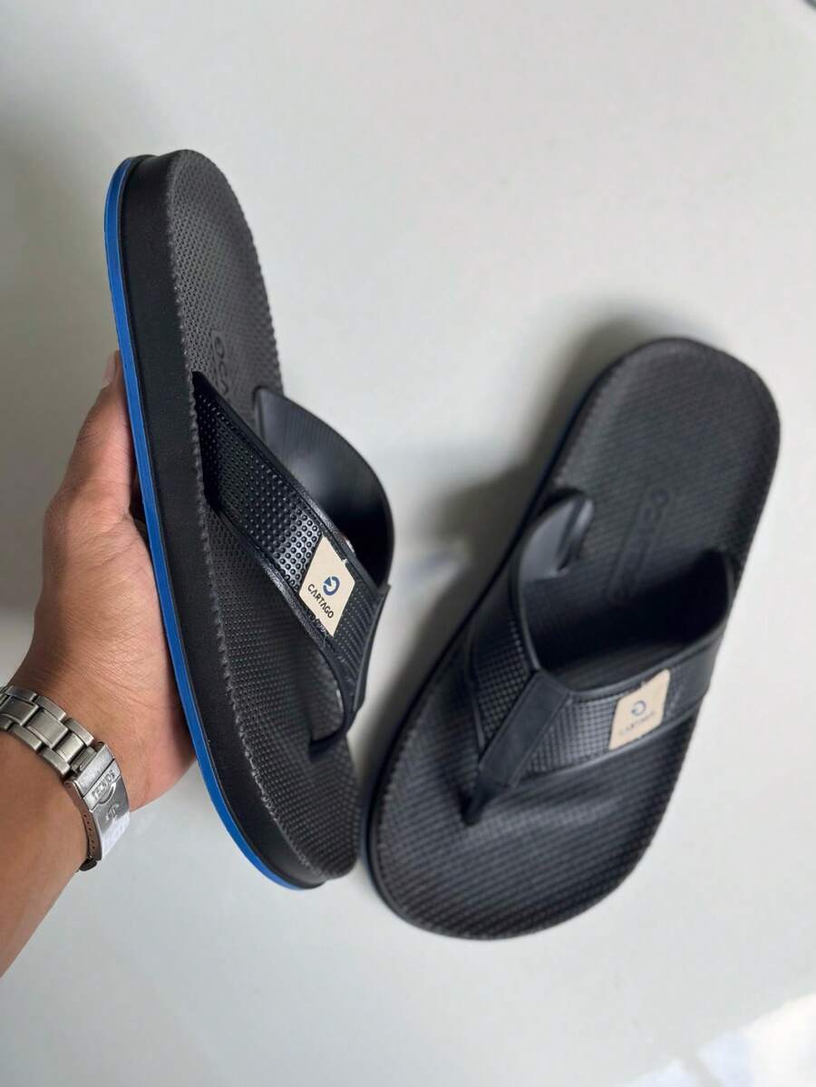 Men's Extremely Soft Adult Flip Flops - màu đen - Xem 1