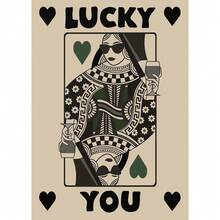 1pc Vintage Aesthetic Lucky 8 Ball Canvas Painting Posters Funny Green Black Ace Card Wall Art Prints Picture For Rome Decoration Optional Frame