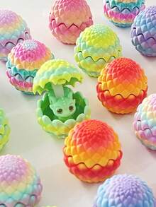 1pc 3D Printed Crystal Little Dragon Egg Set, Flip Cute Little Dragon Realistic Dragon Egg, Creative Model Decoration, Suitable For Home And Office Decoration, The Best Toy Craft Gift For Men, Christmas Gift, Dinosaurs Toys(Random Eye Color)