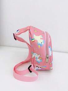 Bolsa para niños y niñas, bolsa cruzada de monedas con diseño de dibujos animados, mochila pequeña casual al aire libre para el pecho, para lápiz labial, brochas, cuidado de la piel, teléfono móvil, monedas, artículos pequeños