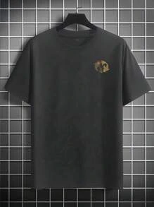 Camiseta de manga corta de ajuste holgado con estampado de moda para hombre | Diseño exquisito | Imprescindible para el verano | Fácil de combinar, que muestra tu estilo