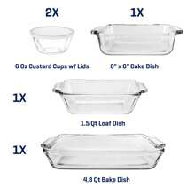 Glass Baking Dish Set, 7 Piece Glass Bakeware Set