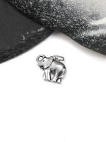 1 Stück einfacher einzigartiger 925 Sterling Silber Elefanten Charm DIY Anhänger Damen Feinschmuck Geschenk