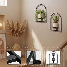 Picture Frame Wall Plant Holder Hanging Planters Rack For Indoor,Modern Metal Flower Pots Wall Mounted Plant Shelf Decor,Plant Stands For Indoor Fit 3-5.8 Inch Pot - 1 - View 4