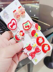10pcs Popsicle & Fruit Decor Hair Clip Cute