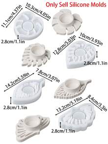 1件葉子燭台矽膠模具，龜鱗葉燭台架，適用於家居裝飾、房間裝飾、婚禮裝飾、桌面裝飾，手工香氛蠟燭架模具，DIY環氧樹脂石膏架，夏季禮物、生日禮物、好朋友禮物 - mold - 查看 2