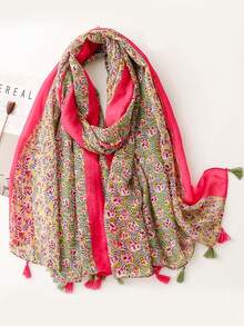 1 pezzo Accessorio da spiaggia, sciarpa morbida ed elegante da donna con stampa colorata, scialle lungo versatile, coprispalle da spiaggia, fascia di moda, adatto per tutte le stagioni e per vestiti