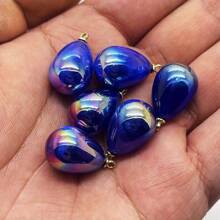 15 pièces Grandes perles acryliques iridescentes en forme de goutte d'eau de 13x18mm pour la confection de bijoux raffinés, boucles d'oreilles DIY, ornements de colliers et projets d'artisanat - couleurs vives, durables et fournitures polyvalentes pour l'artisanat