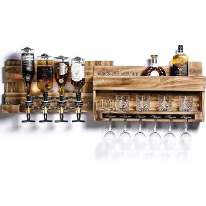 Estantes de vino montados en la pared