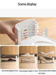 Adjustable 2-Tier Shoe Rack, Shoe Organizer Space-Saving Shoe Shelf For Home Use - Multicolor - View 7