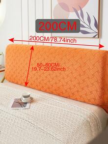 1pc Jacquard Bed Headboard Cover Solid Color Elasticity Bedhead Protective Cover All-Inclusive Soft Cozy Bedhead Cover