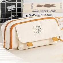 Papelería minimalista Pouch, estuche de lápices de gran capacidad de alta calidad adecuado para estudiantes, bolsa de útiles escolares, regalos de vuelta a la escuela - Multicolor - Ver 10
