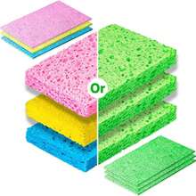 [3/12pcs Absorbent Dishwashing Sponge] 3/12pcs, Dishwashing Sponge, Natural Wood Pulp Cleaning Sponge, Dish Sponge, Oil-Free, Wood Pulp Sponge Block, Absorbent Magic Wipe, Cleaning Supplies, Cleaning Tool, Kitchen Utensils, Apartment Essentials, College Dorm Essentials