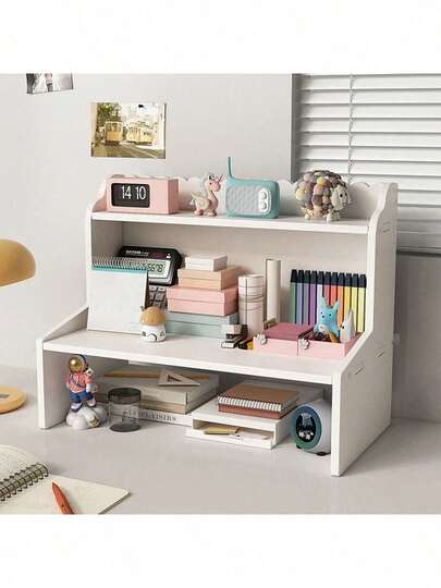 1 pieza Caja de almacenamiento de sobremesa de gran tamaño, estantería de escritorio multifuncional minimalista y de moda para uso en dormitorio y oficina