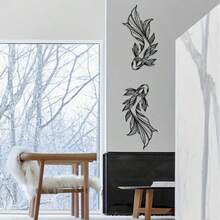 2pcs Koi Fish Metal Wall Art, Simple Line Design Wall Decor For School, Home, Indoor Space Feng Shui, Living Room Metal Wall Art Room Decor Bedroom Decor Home Decor School Decor School Surprise Dormitory Decor Back To School School Supplies - Black - View 8