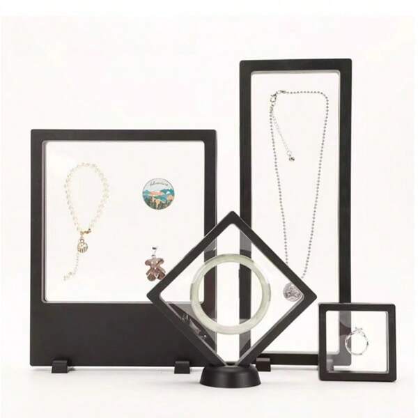 4 stuks transparante PE-folie drijvende frame reissieraden opbergdoos, ringen, hangers, kettingen verpakkingsdozen, handig en praktisch voor vrouwen opbergorganizer reisbenodigdheden vader cadeau terug naar school