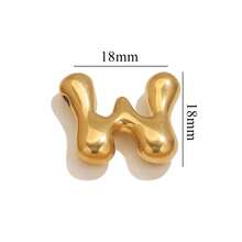 1pc Casual 304 Stainless Steel 18k Gold-Plated A-Z 26 Perforated Bubble Letter Pendant DIY Jewelry Pendant Accessories Suitable For Women's Daily Life Wear - Pendant - View 8