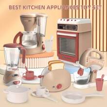 Blender, koffiezetapparaat, mixer en broodrooster, speelkeukenset, speelgoedkeukenset voor kinderen, speelkeukenaccessoiresset