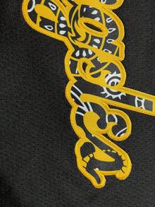 Atonmore 男子篮球球衣，黑色 77，刺绣缝制篮球背心，无袖运动衫 - 黑色 - 查看 4