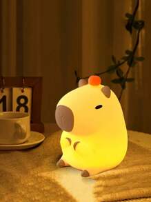 1pc Cute Capybara Tap Light, LED Sensor Night Light, Animal Silhouette Desk Lamp With Touch Control, 3 Warm Color Tones, Bedroom Lighting, Relaxing Art Decor, Perfect Birthday/Holiday Gift, USB Powered