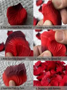 500 Pieces Of Exquisite Red Artificial Rose Petals, Suitable For Romantic Nights, Weddings, Events And Valentine's Day Decorations
