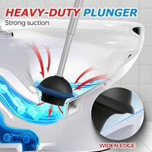 FORASTO 2 In 1 Toilet Plunger And Brush Set,Extended Handle Plunger,Toilet Bowl Brush Plunger Set,Bathroom Cleaning Tools ,Toilet Brush Plunger Combo,Cleaning Brush,Bathroom Cleaning Supplies - 深灰色 - 查看 4