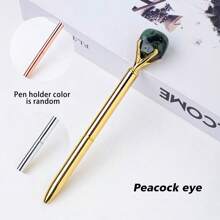 1 pièce Stylo à bille en cristal d'améthyste naturelle authentique et non traitée - Pierre brute unique, écriture fluide, parfait pour les fournitures scolaires des étudiants et les cadeaux d'affaires de bureau - Matériau authentique et non traité