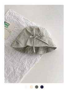 女士格子带渔夫帽,卷边防晒时尚夏季轻便透气百搭渔夫帽 - 多色 - 查看 5