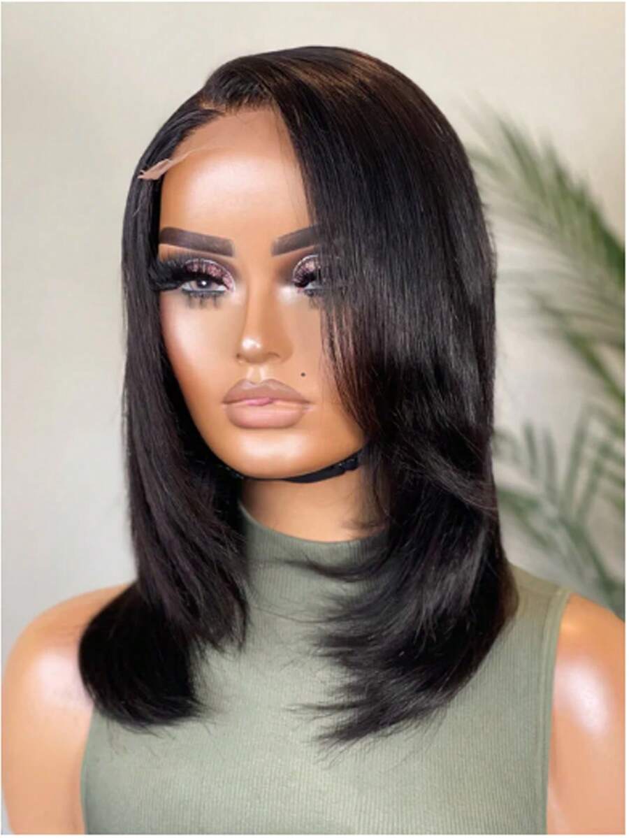 Uveous Wear & Go Straight Wigs Human Hair 30 Inch 13x4 Lace Front Wigs Human Hair 12A 200 Density Hd Transparent Straight Lace Front Wigs Human Hair Pre Plucked Bleached Tiny Knots Real Lace Frontal Wigs For Women 20 30 40 Inch - Natural Black - 查看 1