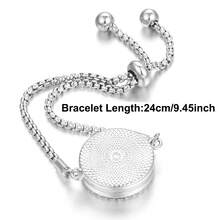 全新生命之树精油香薰手链，合金不锈钢材质，男士香氛吊坠手链，可调节腕带，香薰饰品 - 銀色 - 查看 6