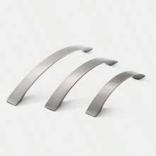 4 piezas Tiradores y pomos de aleación de aluminio para gabinetes, puertas, cocina, cajones y muebles - Plateado - Ver 7