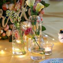 1PC Glass Hydroponic Vase Minimalist Transparent Glass Vase Cylinder Flower Vase Use For Floral Wedding Home Decor