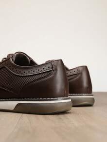 Men's Plain Toe Oxford Shoes Business Formal Derby Dress Sneakers Crossflex GentEdge - 咖啡棕 - 查看 4