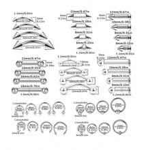 8/16/32 Pcs Stainless Steel Septum Nose Rings Set - Stainless Steel Lip Stud Set-Women Men's Body Piercing Jewelry Gift Stainless Steel Piercing Jewelry Set Lip Studs Tongue Studs Ear Studs Nose Studs Nipple Rings Tongue Rings Stainless Steel 14G 16G Straight Bar Curved Bar Bell Piercing Jewelry