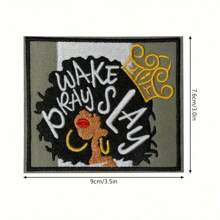 2pcs Wake Pray Slay Embroidered Iron-On Patches