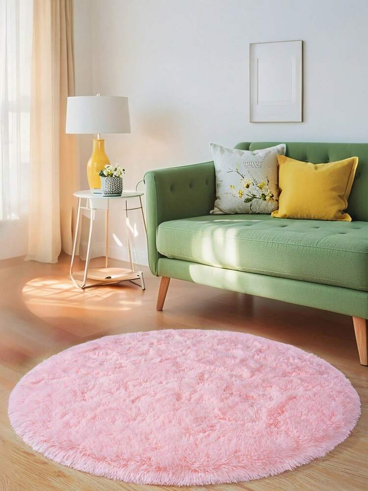 1 pezzo Tappeto rotondo rosa shaggy, essenziale per San Valentino/camera da ragazza, decorazione per la casa moderna minimalista, tappeto in soffice peluche tinta unita, morbido e soffice, per camera da letto, soggiorno, divano, adatto per la primavera e tutte le stagioni - Multicolore - Visualizzare 9
