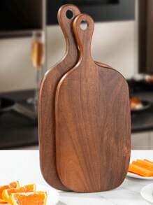 1pc Rosewood Cutting Board - Wooden Kitchen Chopping Board, Dining Table Decor, Fashionable Long Handle, Solid Wood, For Meat, Cheese, Bread, Vegetables And Fruits - Charcuterie Cheese Board, Perfect For Food Slicing And Displaying, Outdoor Picnic Camping Portable Cutting Board, Essential For Modern Country Kitchen. Ideal Gift For Valentine's Day